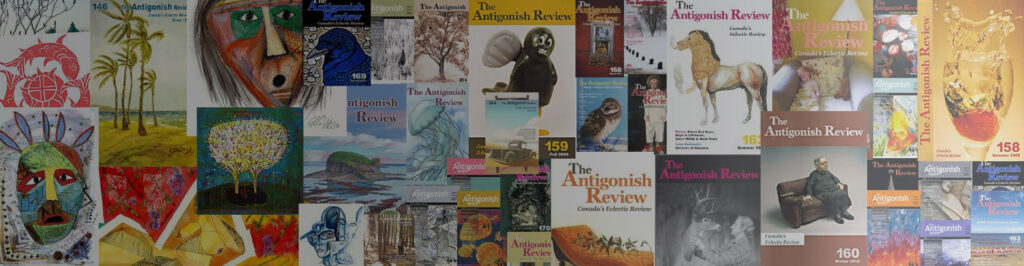 Collage of various covers and cover art from throughout the history of The Antigonish Review